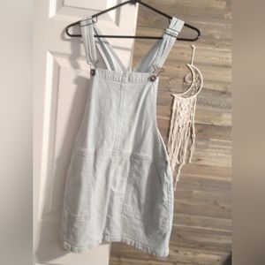 Pinstripe overall dress